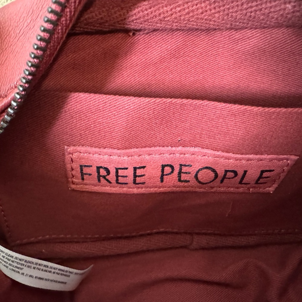 NWT Free People Red Mini Bag with Buckle Straps Small Handbag Leather Zip - Picture 4 of 6